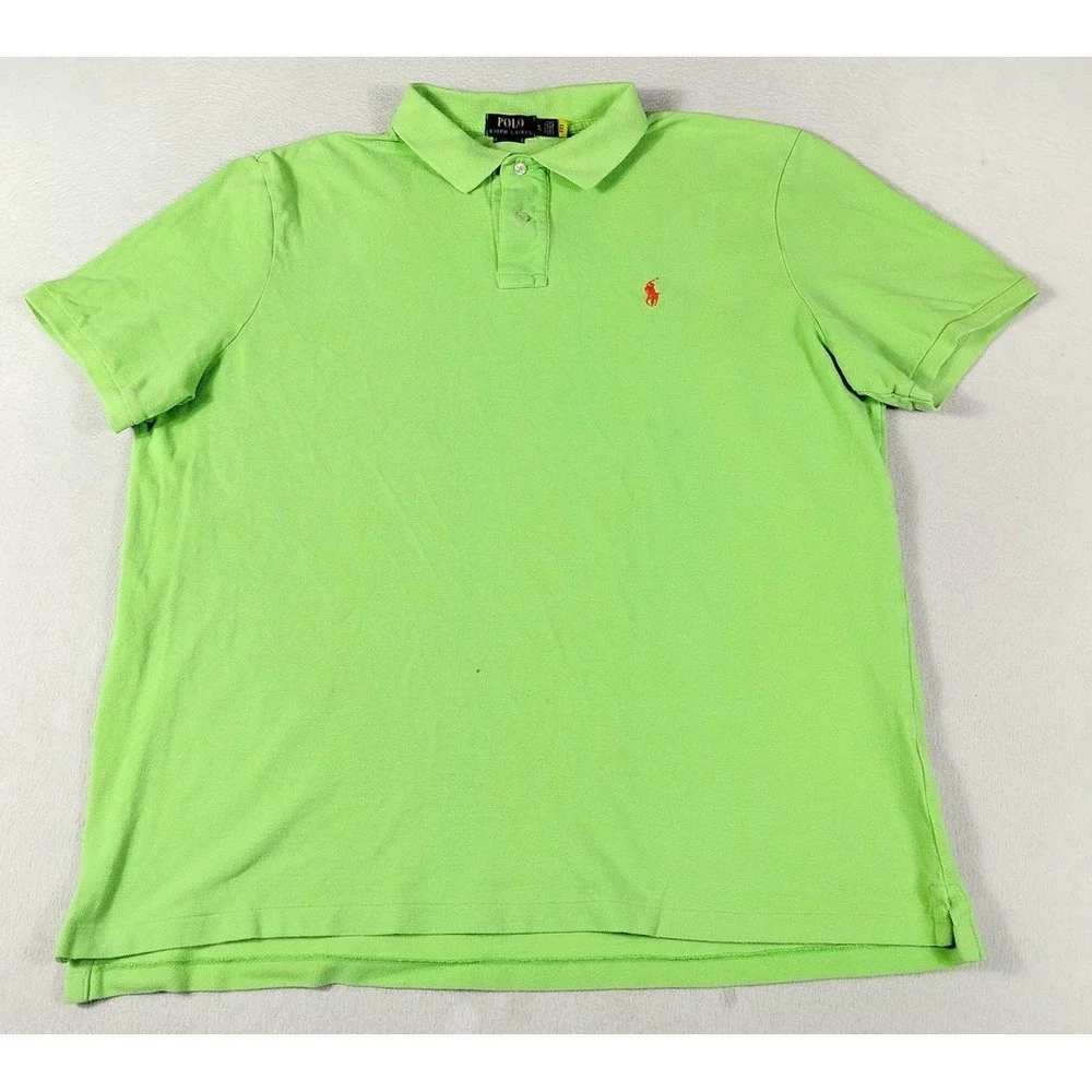 Polo Ralph Lauren Polo Shirt Mens XL Green Classic Fit Pique Cotton Pony Preppy